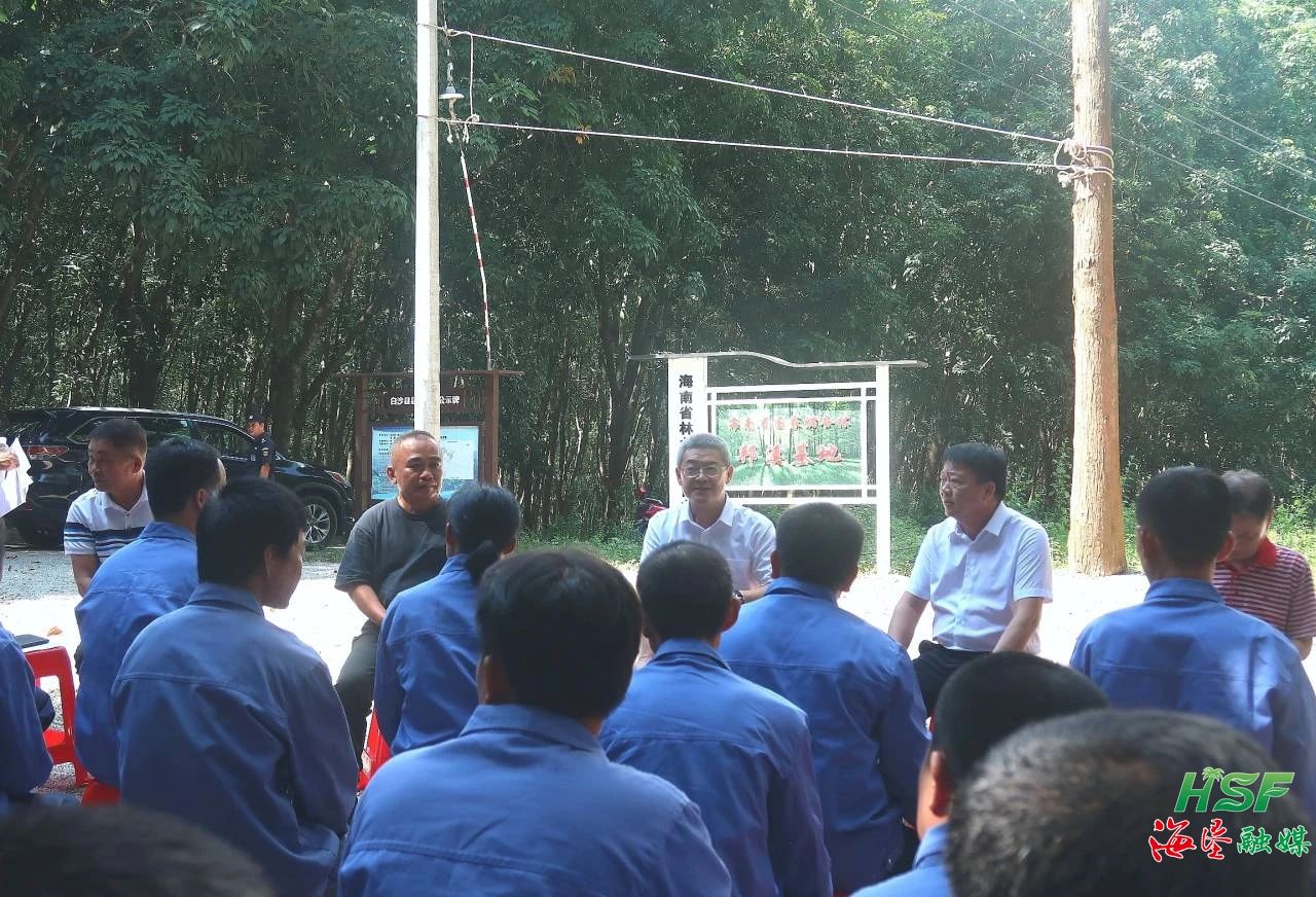 艾轶伦一行人在sunbet申搏官方网站邦溪分公司邦溪派驻组十六队胶林里与胶工座谈